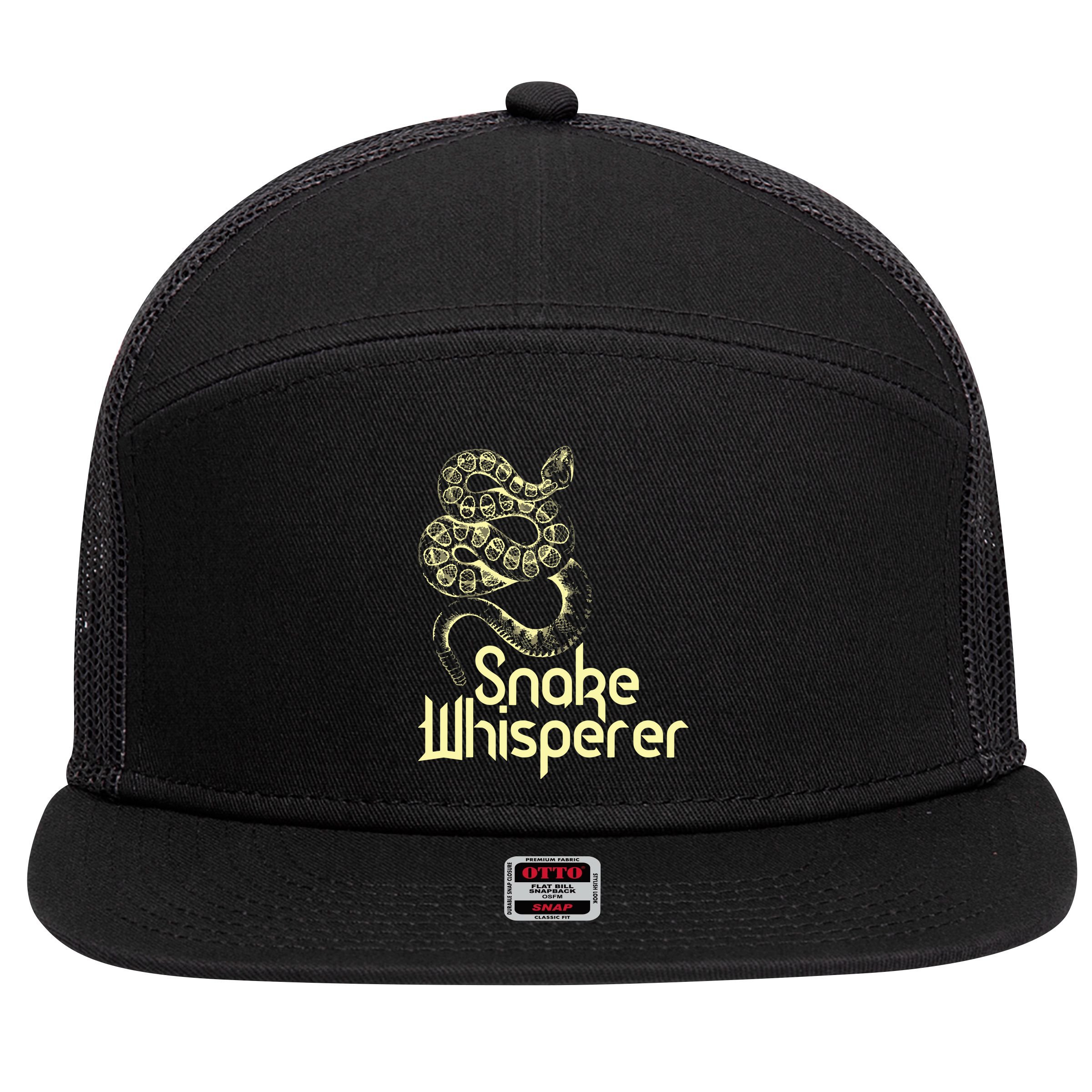 Snake Whisperer Funny 7 Panel Mesh Trucker Snapback Hat