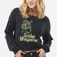 Snake Whisperer Funny Cropped Pullover Crew