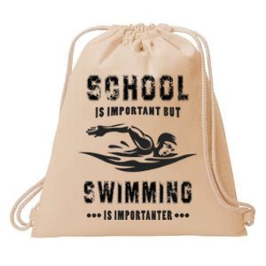 School wimming Fun School Drawstring Bag