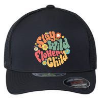 Stay Wild Flower Child Flower Retro Natural Boho Hippie Flexfit Unipanel Trucker Cap