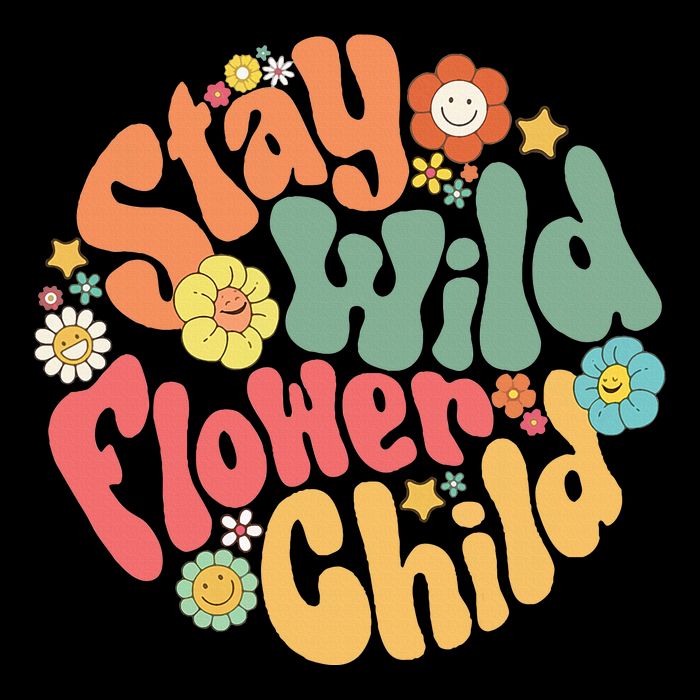 Stay Wild Flower Child Flower Retro Natural Boho Hippie Flexfit Unipanel Trucker Cap