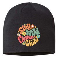 Stay Wild Flower Child Flower Retro Natural Boho Hippie Sustainable Beanie