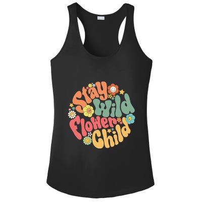 Stay Wild Flower Child Flower Retro Natural Boho Hippie Ladies PosiCharge Competitor Racerback Tank