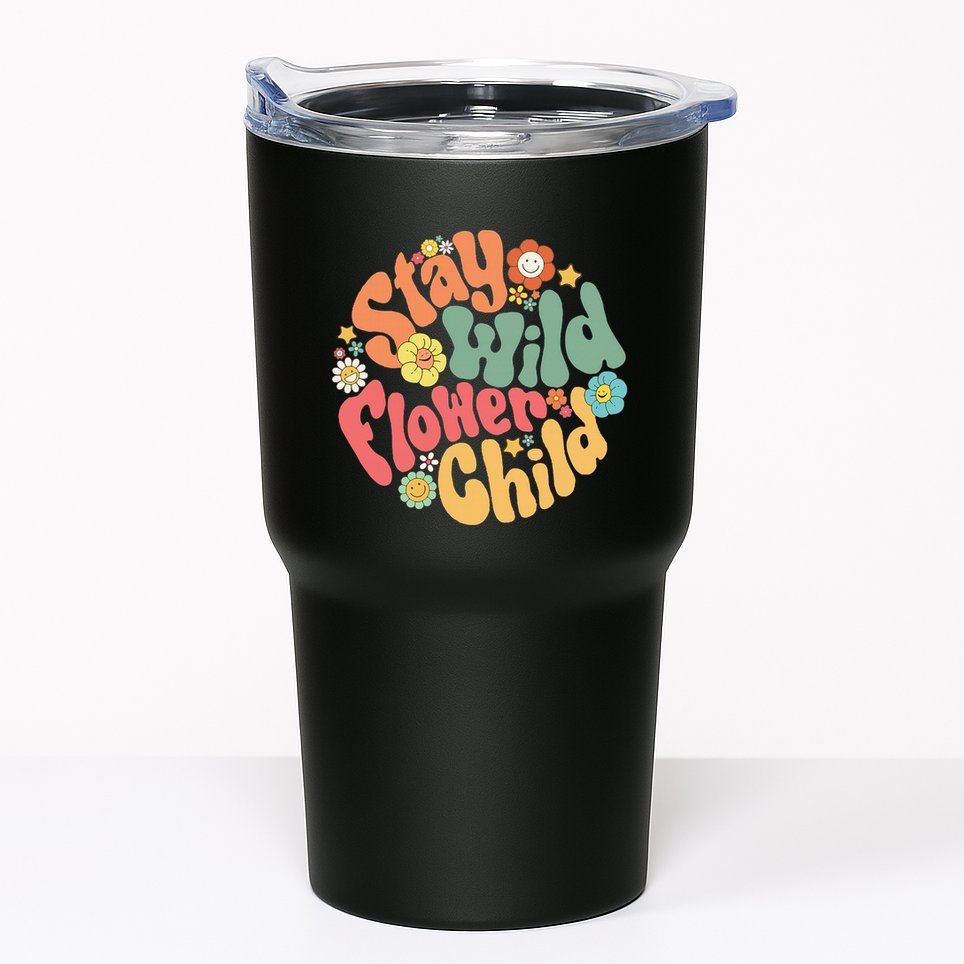Stay Wild Flower Child Flower Retro Natural Boho Hippie Tumbler