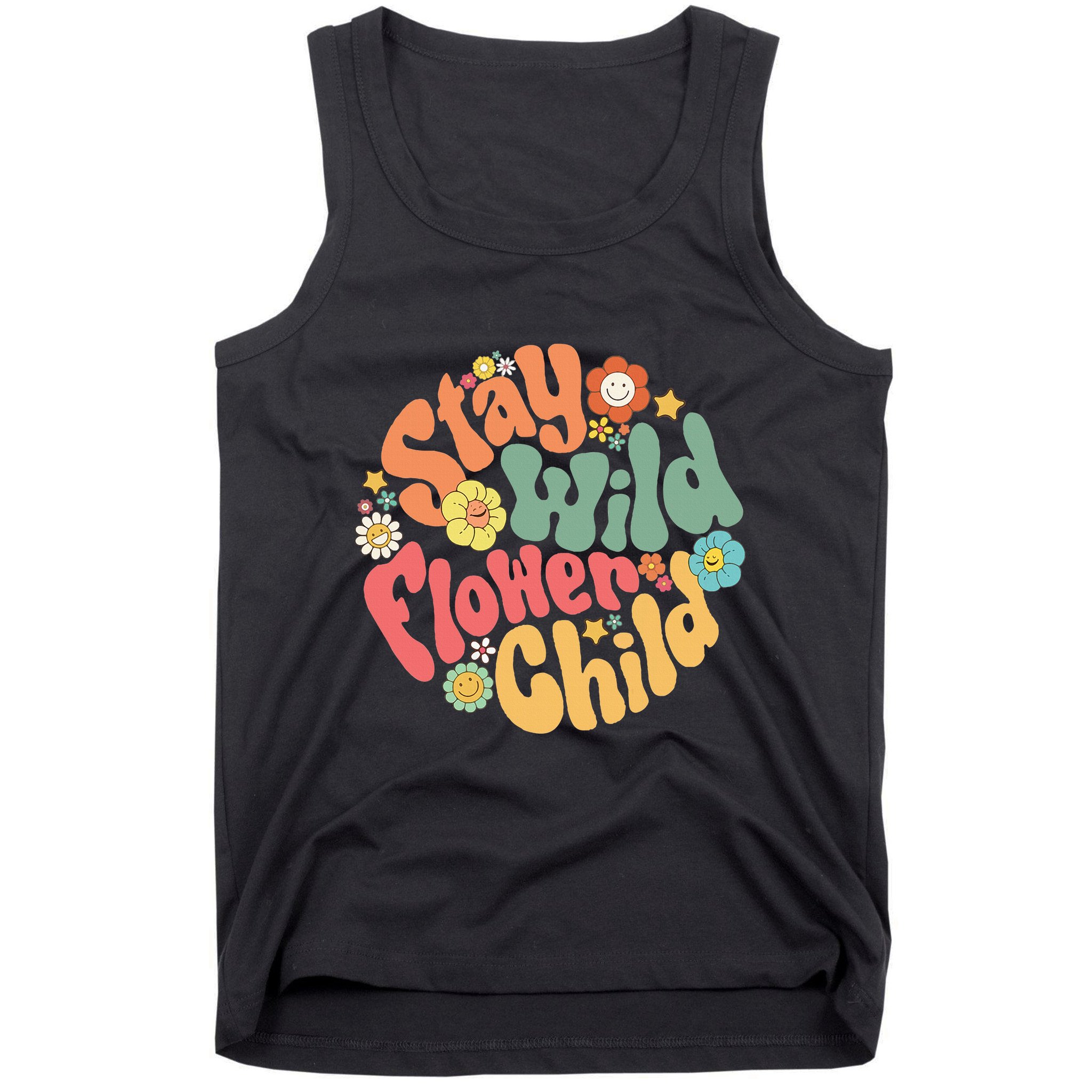 Stay Wild Flower Child Flower Retro Natural Boho Hippie Tank Top