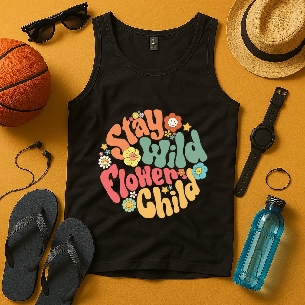 Stay Wild Flower Child Flower Retro Natural Boho Hippie Tank Top