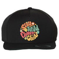 Stay Wild Flower Child Flower Retro Natural Boho Hippie Wool Snapback Cap