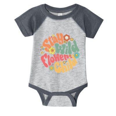 Stay Wild Flower Child Flower Retro Natural Boho Hippie Infant Baby Jersey Bodysuit