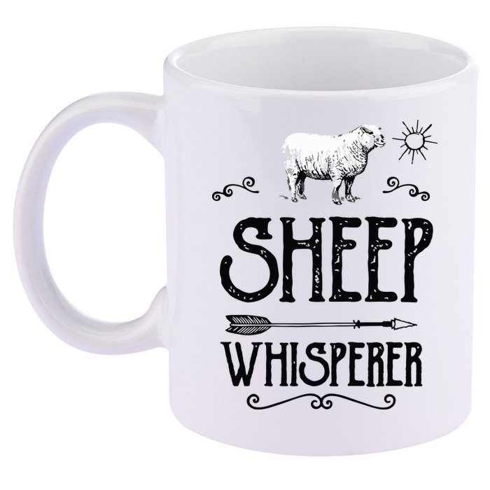 SHEEPP WHISPERER Funny Design Gift For Men Women Boy Girl 11oz C Handle Ceramic Mug