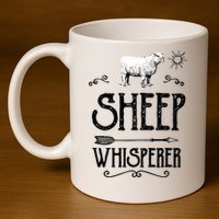 SHEEPP WHISPERER Funny Design Gift For Men Women Boy Girl 11oz C Handle Ceramic Mug
