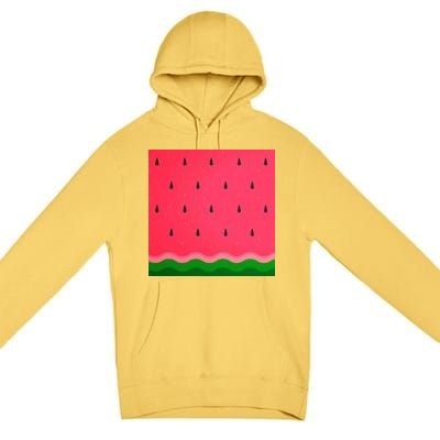 Summer Watermelon Fruit Pattern Premium Pullover Hoodie