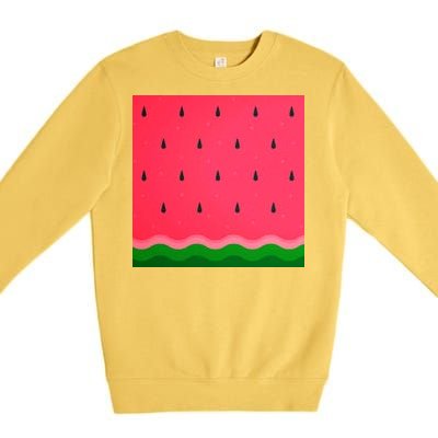 Summer Watermelon Fruit Pattern Premium Crewneck Sweatshirt