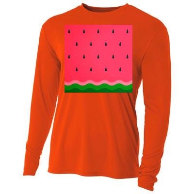 Summer Watermelon Fruit Pattern Cooling Performance Long Sleeve Crew