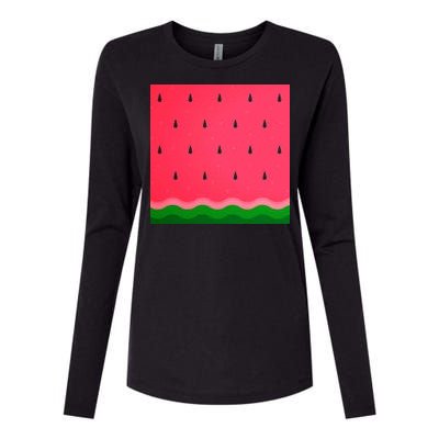 Summer Watermelon Fruit Pattern Womens Cotton Relaxed Long Sleeve T-Shirt