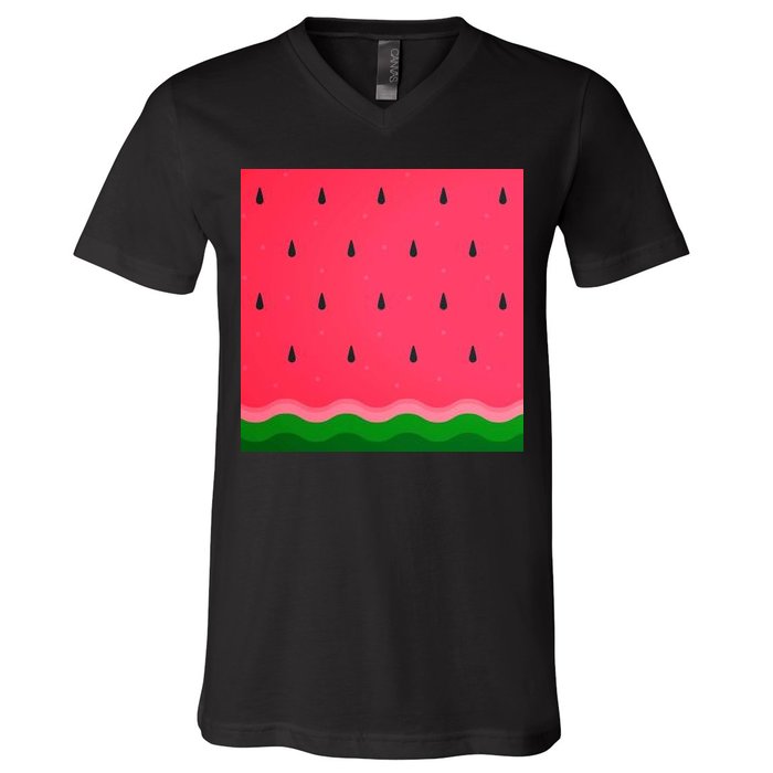 Summer Watermelon Fruit Pattern V-Neck T-Shirt