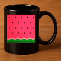 Summer Watermelon Fruit Pattern 11oz C Handle Ceramic Mug