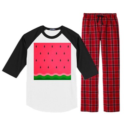 Summer Watermelon Fruit Pattern Raglan Sleeve Pajama Set