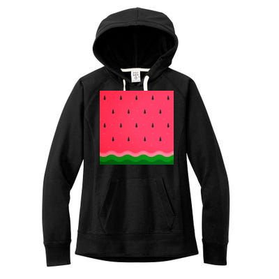 Summer Watermelon Fruit Pattern Women's Fleece Hoodie