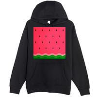 Summer Watermelon Fruit Pattern Premium Pullover Hoodie