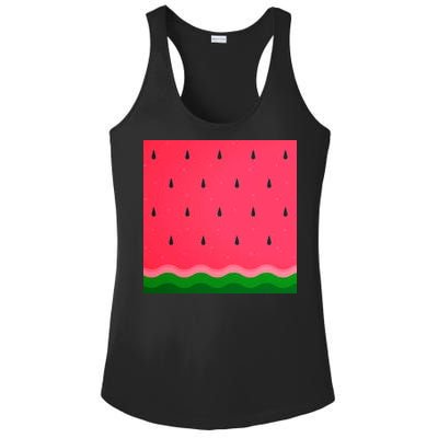 Summer Watermelon Fruit Pattern Ladies PosiCharge Competitor Racerback Tank