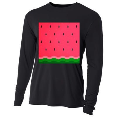 Summer Watermelon Fruit Pattern Cooling Performance Long Sleeve Crew