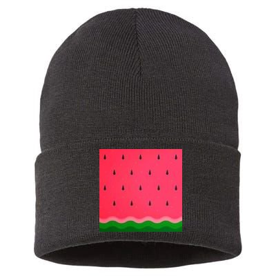 Summer Watermelon Fruit Pattern Sustainable Knit Beanie
