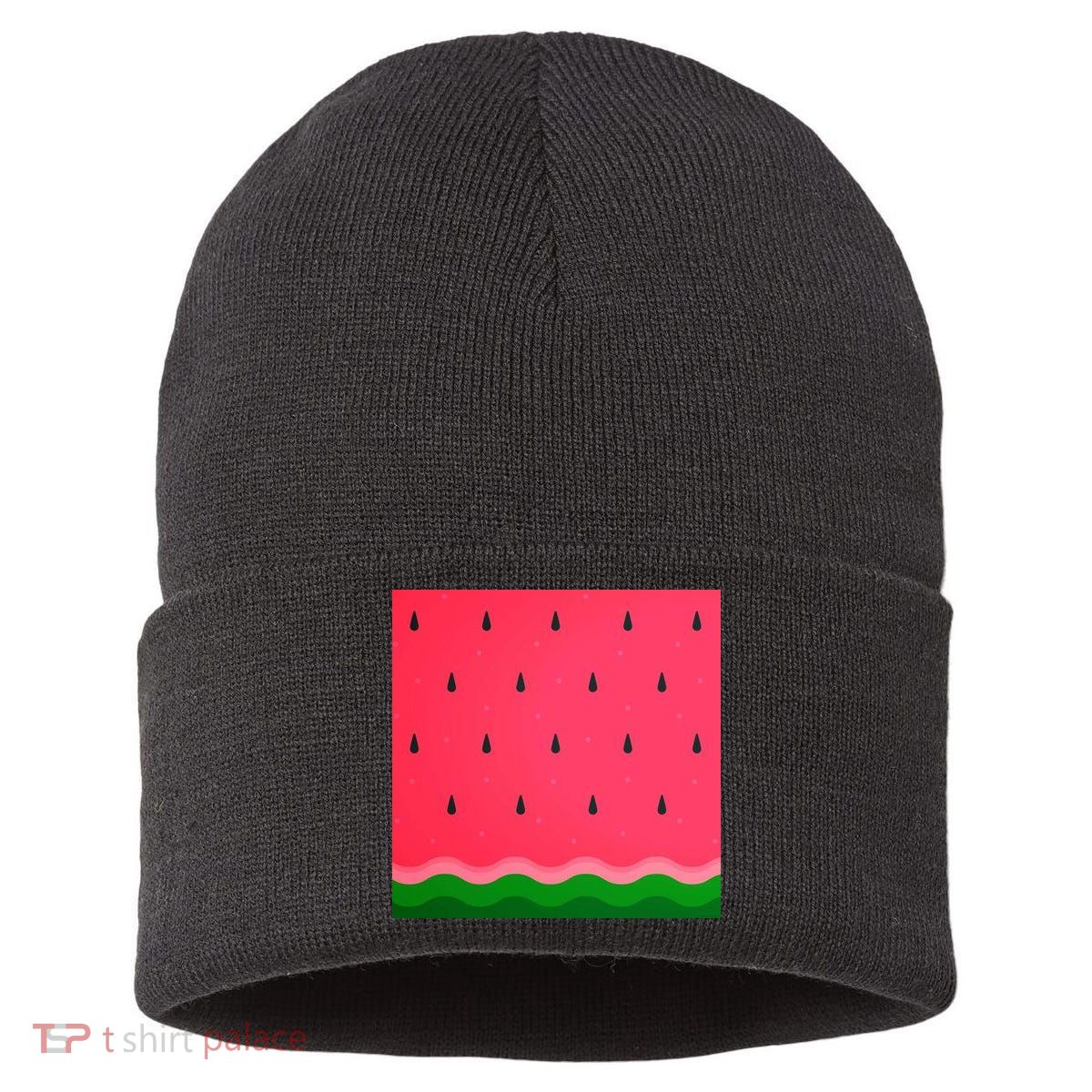 Summer Watermelon Fruit Pattern Sustainable Knit Beanie