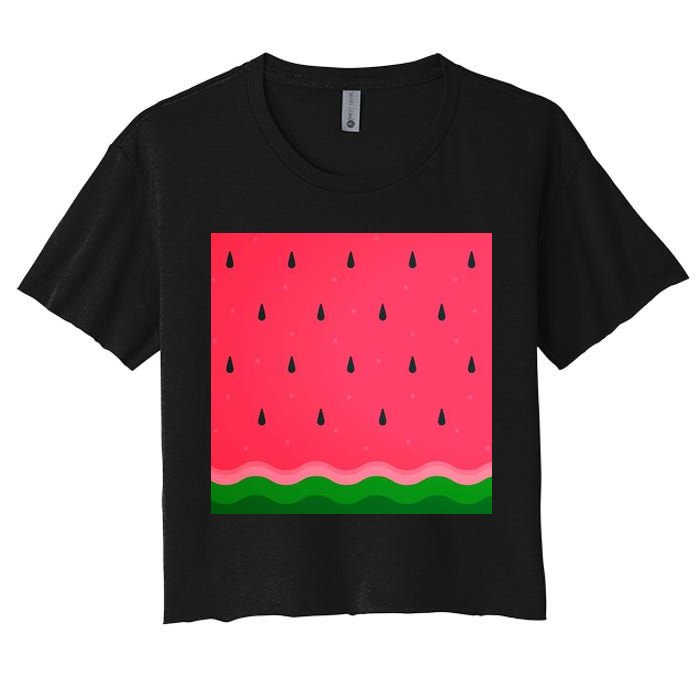 Summer Watermelon Fruit Pattern Crop Top