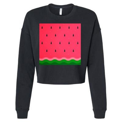 Summer Watermelon Fruit Pattern Cropped Pullover Crew