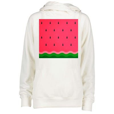 Summer Watermelon Fruit Pattern Womens Funnel Neck Pullover Hood