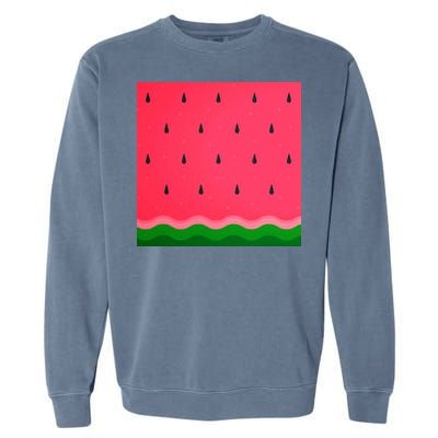 Summer Watermelon Fruit Pattern Garment-Dyed Sweatshirt