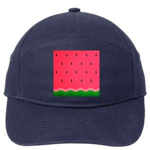 Summer Watermelon Fruit Pattern 7-Panel Snapback Hat