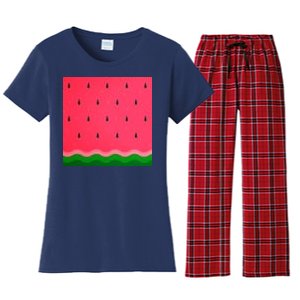 Summer Watermelon Fruit Pattern Women's Flannel Pajama Set