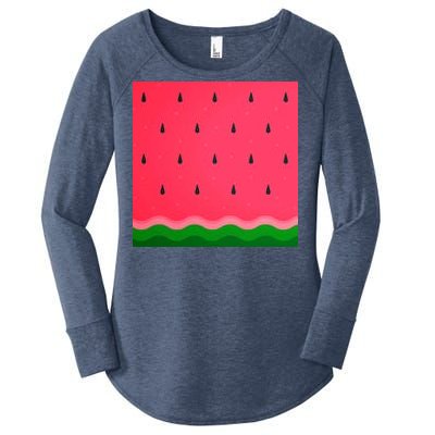 Summer Watermelon Fruit Pattern Women's Perfect Tri Tunic Long Sleeve Shirt