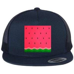 Summer Watermelon Fruit Pattern Flat Bill Trucker Hat