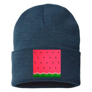 Summer Watermelon Fruit Pattern Sustainable Knit Beanie