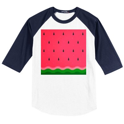 Summer Watermelon Fruit Pattern Baseball Sleeve Shirt