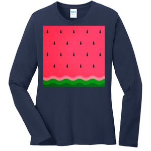 Summer Watermelon Fruit Pattern Ladies Long Sleeve Shirt