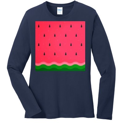 Summer Watermelon Fruit Pattern Ladies Long Sleeve Shirt