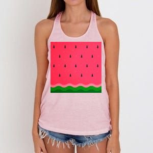 Summer Watermelon Fruit Pattern Women's Knotted Racerback Tank