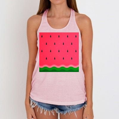 Summer Watermelon Fruit Pattern Women's Knotted Racerback Tank