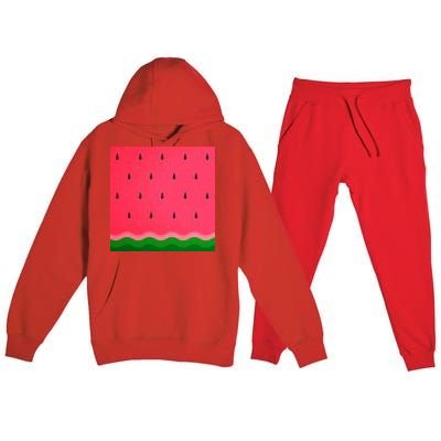 Summer Watermelon Fruit Pattern Premium Hooded Sweatsuit Set