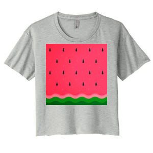 Summer Watermelon Fruit Pattern Women's Crop Top Tee