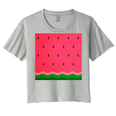 Summer Watermelon Fruit Pattern Women's Crop Top Tee