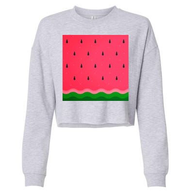 Summer Watermelon Fruit Pattern Cropped Pullover Crew