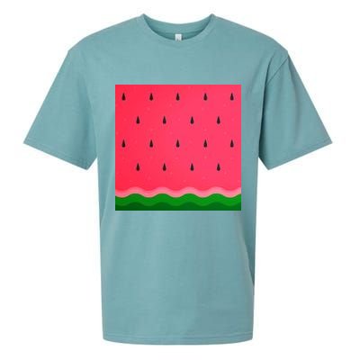 Summer Watermelon Fruit Pattern Sueded Cloud Jersey T-Shirt