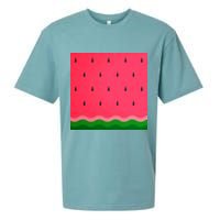 Summer Watermelon Fruit Pattern Sueded Cloud Jersey T-Shirt