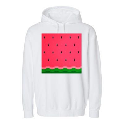 Summer Watermelon Fruit Pattern Garment-Dyed Fleece Hoodie