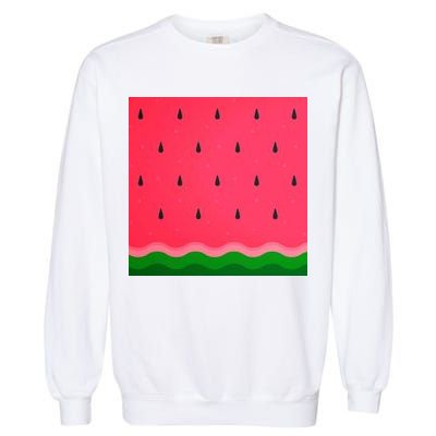 Summer Watermelon Fruit Pattern Garment-Dyed Sweatshirt