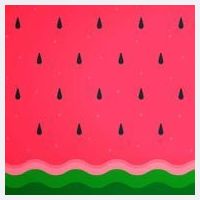 Summer Watermelon Fruit Pattern Garment-Dyed Sweatshirt